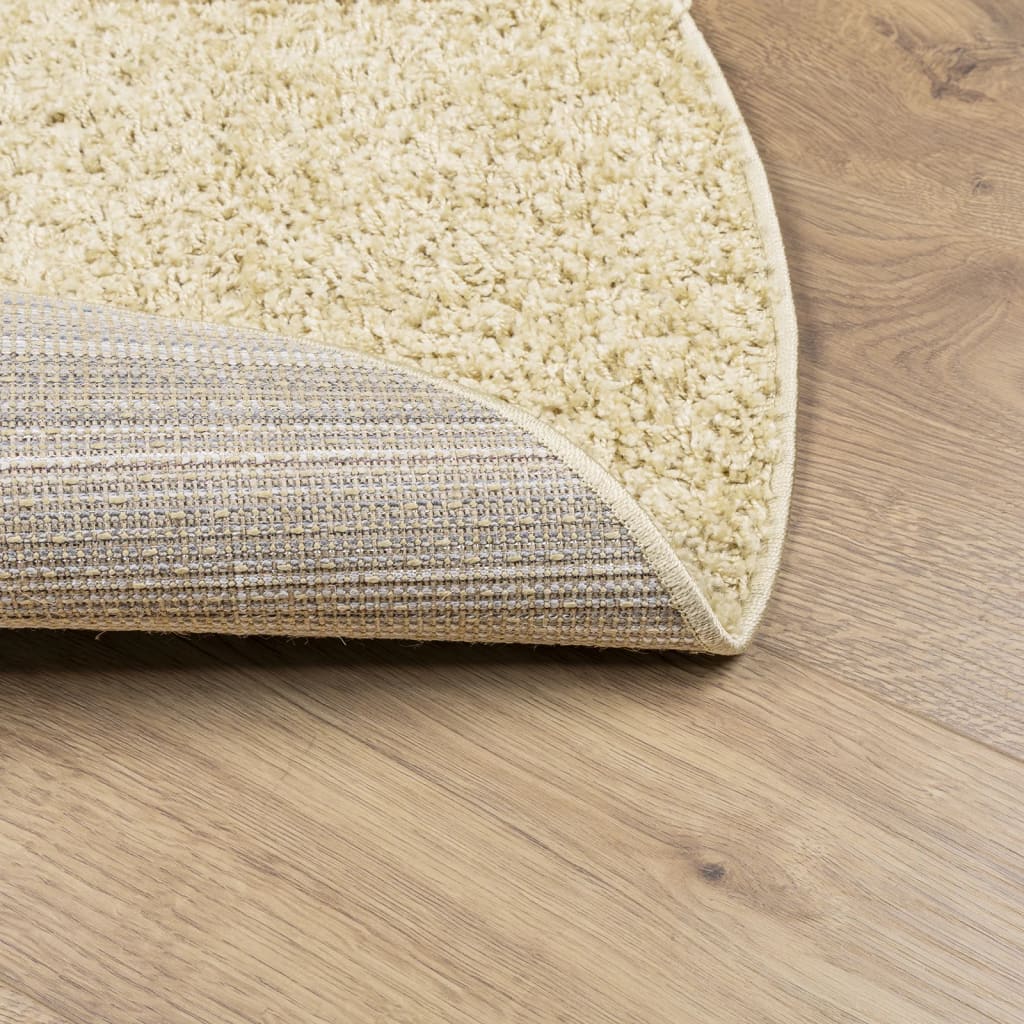 vidaXL Shaggy koberec PAMPLONA, vysoký vlas, moderný, zlatý Ø 120 cm