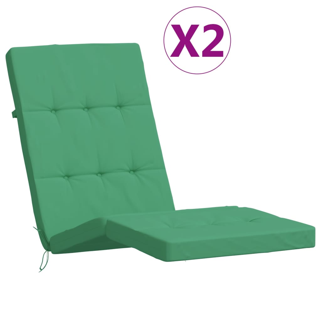 vidaXL Podušky na terasové stoličky 2 ks zelené oxfordská látka