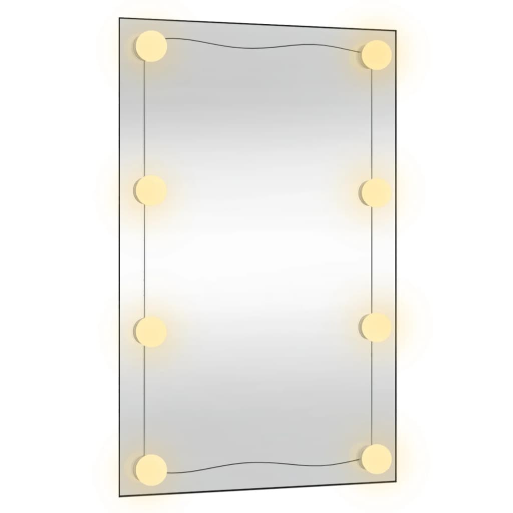 vidaXL Nástenné zrkadlo s LED svetlami 50x80 cm sklo obdĺžnik