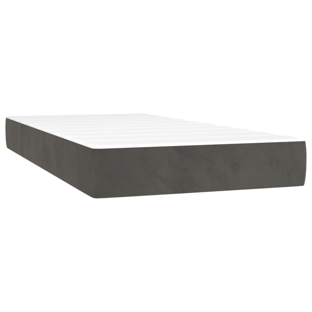 vidaXL Posteľný rám boxspring s matracom tmavosivý 80x200 cm zamat