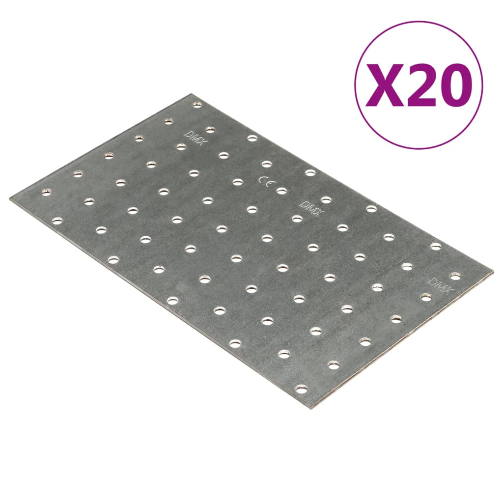 vidaXL Dierované plechy 20 ks 2 mm 200x120 mm pozinkovaná oceľ