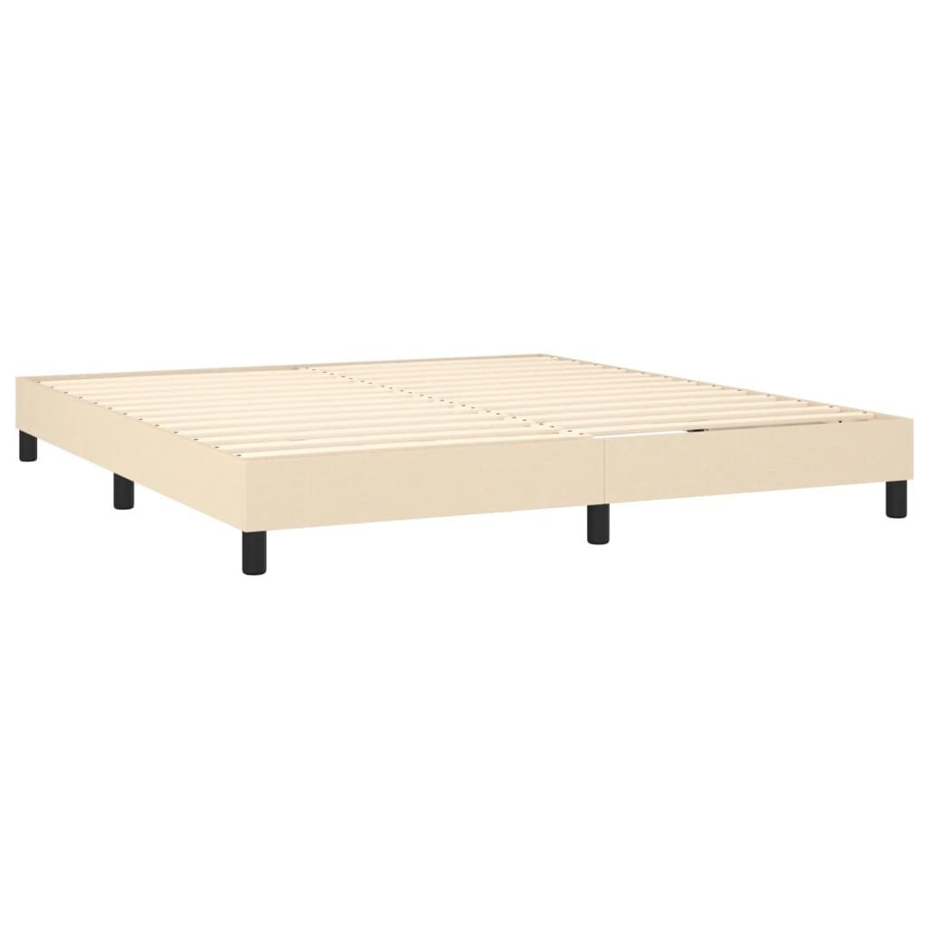 vidaXL Posteľný rám boxspring s matracom krémový 160x200 cm látka