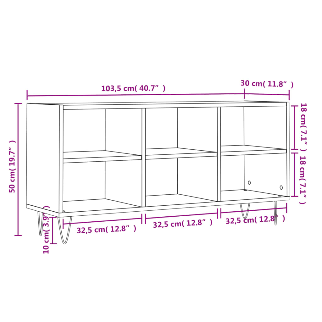 vidaXL TV skrinka hnedý dub 103,5x30x50 cm kompozitné drevo