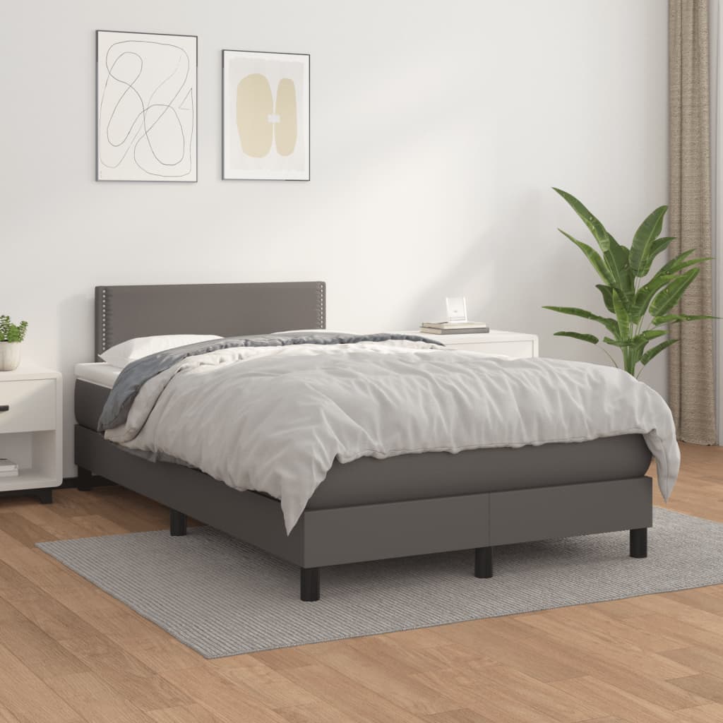 vidaXL Boxspring posteľ s matracom sivá 120x190 cm umelá koža