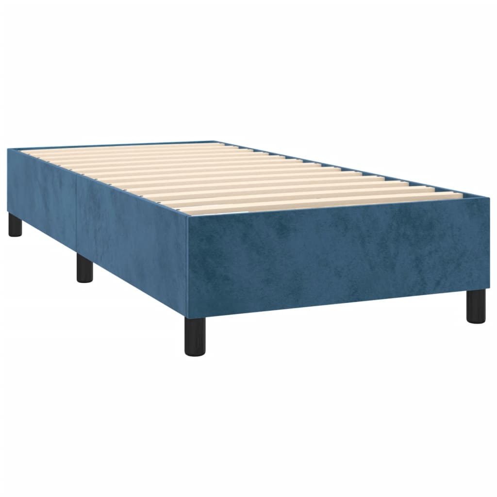 vidaXL Rám na boxspring posteľ tmavomodrý 90x190 cm zamat