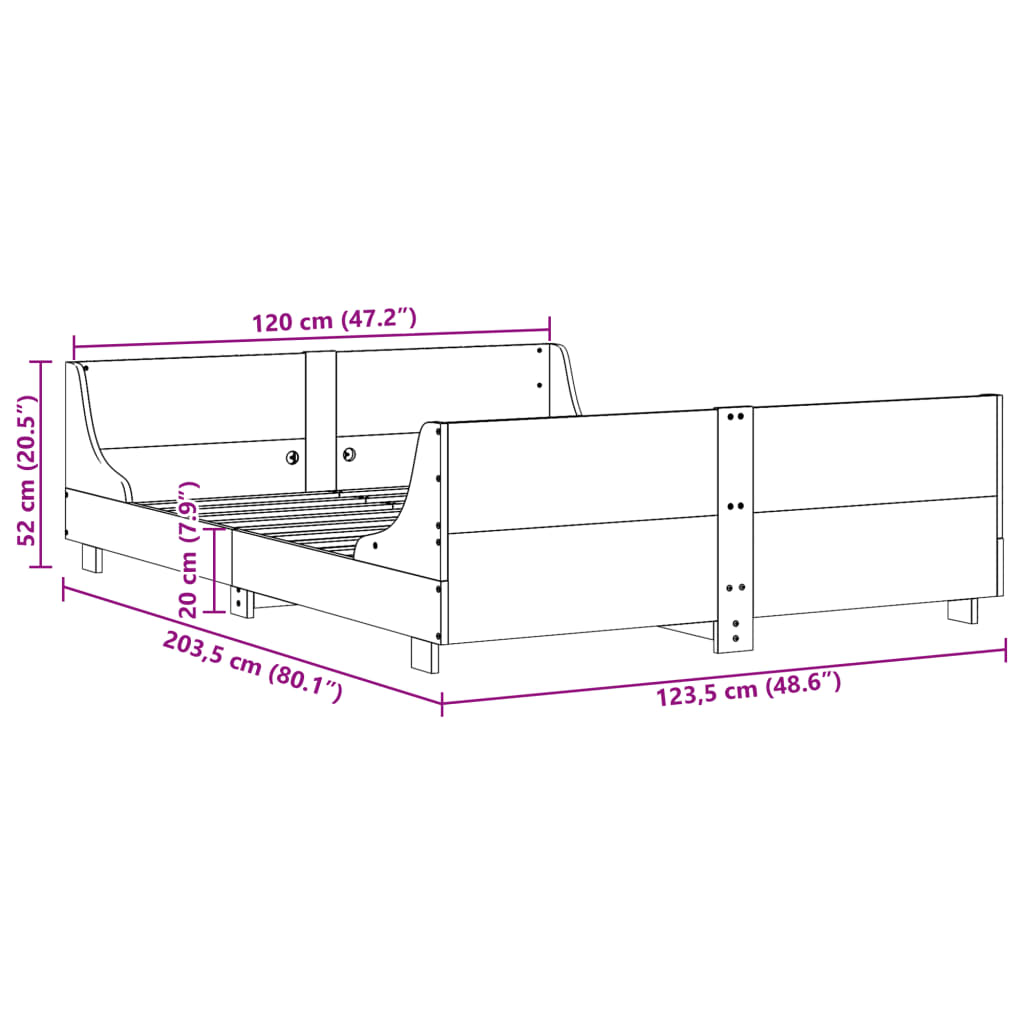 vidaXL Posteľ s matracom biela 120x200 cm borovicový masív