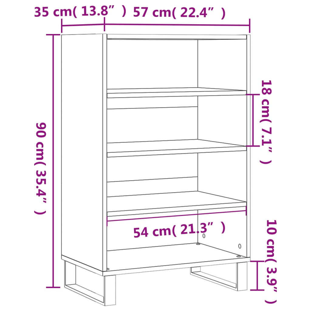 vidaXL Vysoká skrinka lesklá biela 57x35x90 cm kompozitné drevo