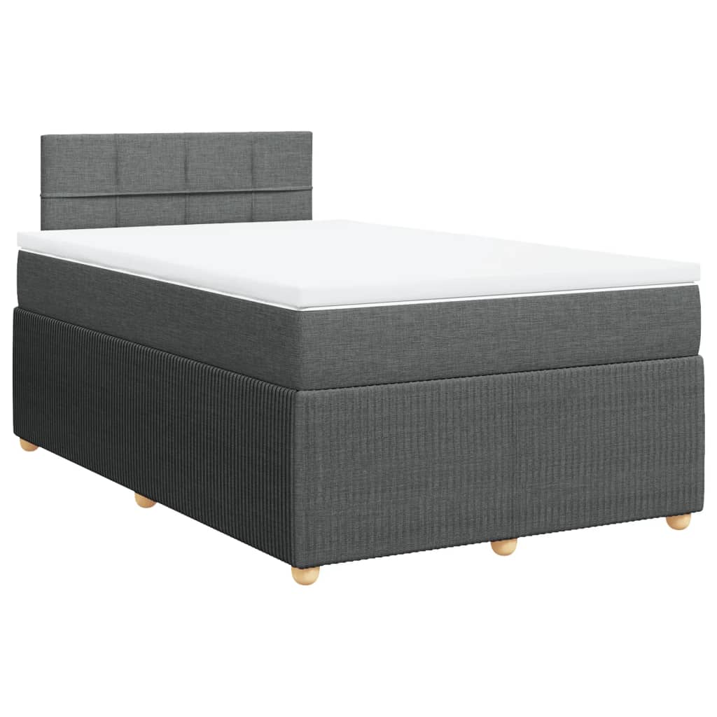 vidaXL Boxspring posteľ s matracom, tmavosivá 120x190 cm, látka