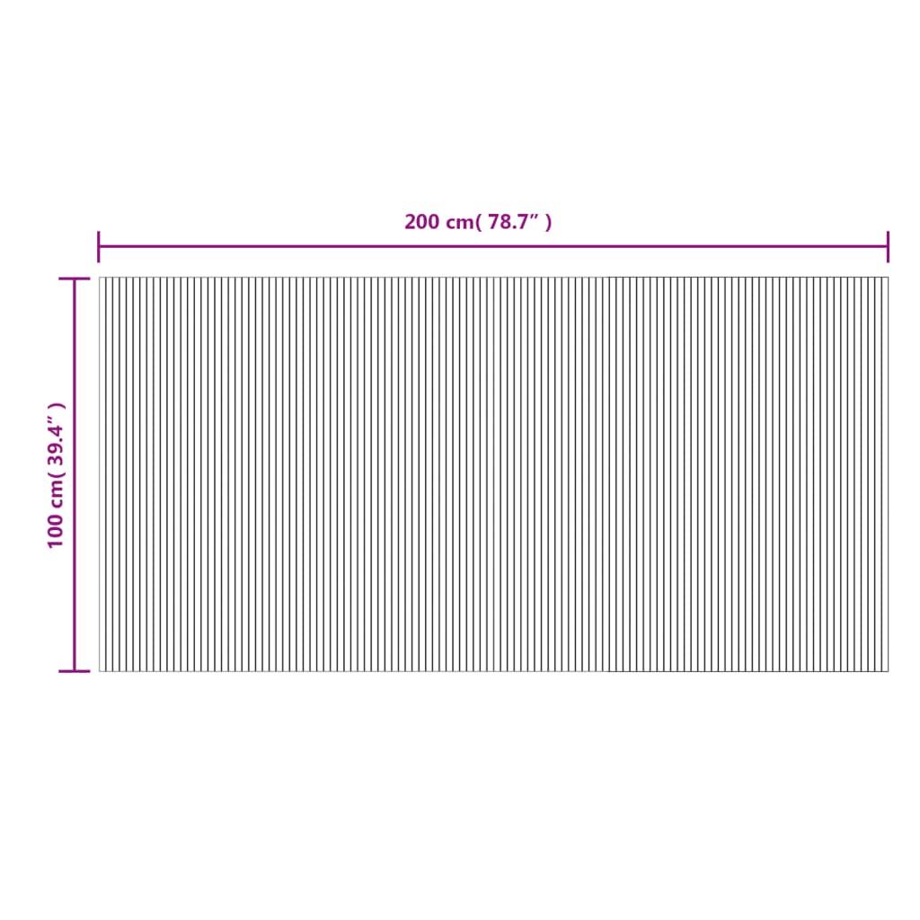 vidaXL Koberec obdĺžnikový bledý prírodný 100x200 cm bambus