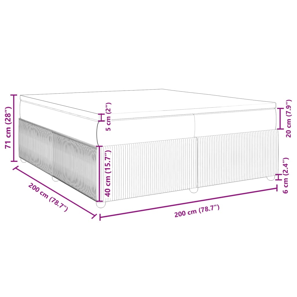 vidaXL Boxspring posteľ s matracom tmavohnedá 200x200 cm látka