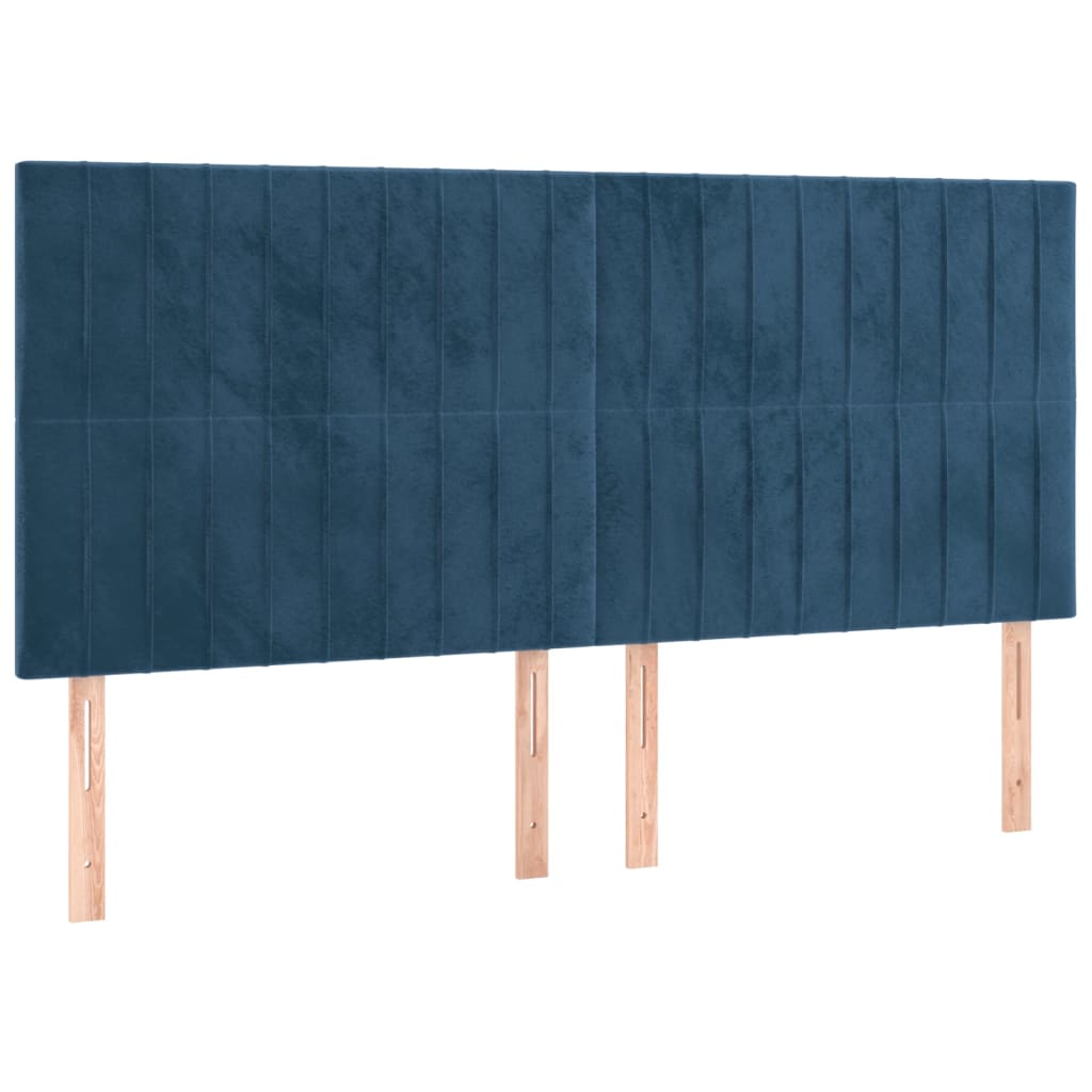 vidaXL Posteľný rám boxsping s matracom tmavomodrý 160x200 cm zamat