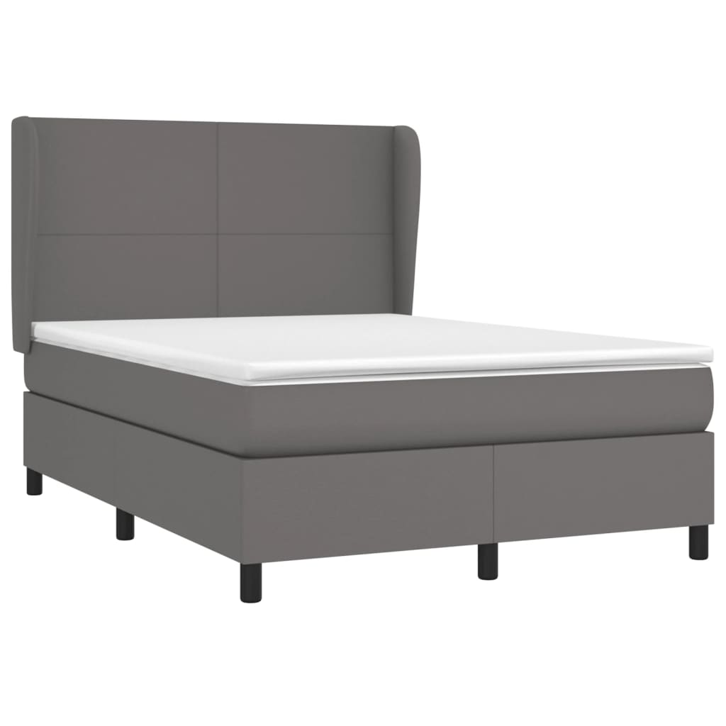 vidaXL Boxspring posteľ s matracom sivá 140x200 cm umelá koža