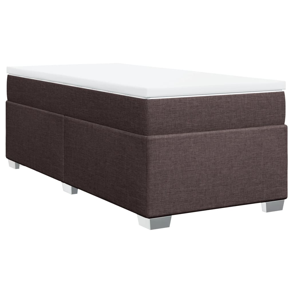 vidaXL Boxspring posteľ s matracom tmavohnedá 100x200 cm látka