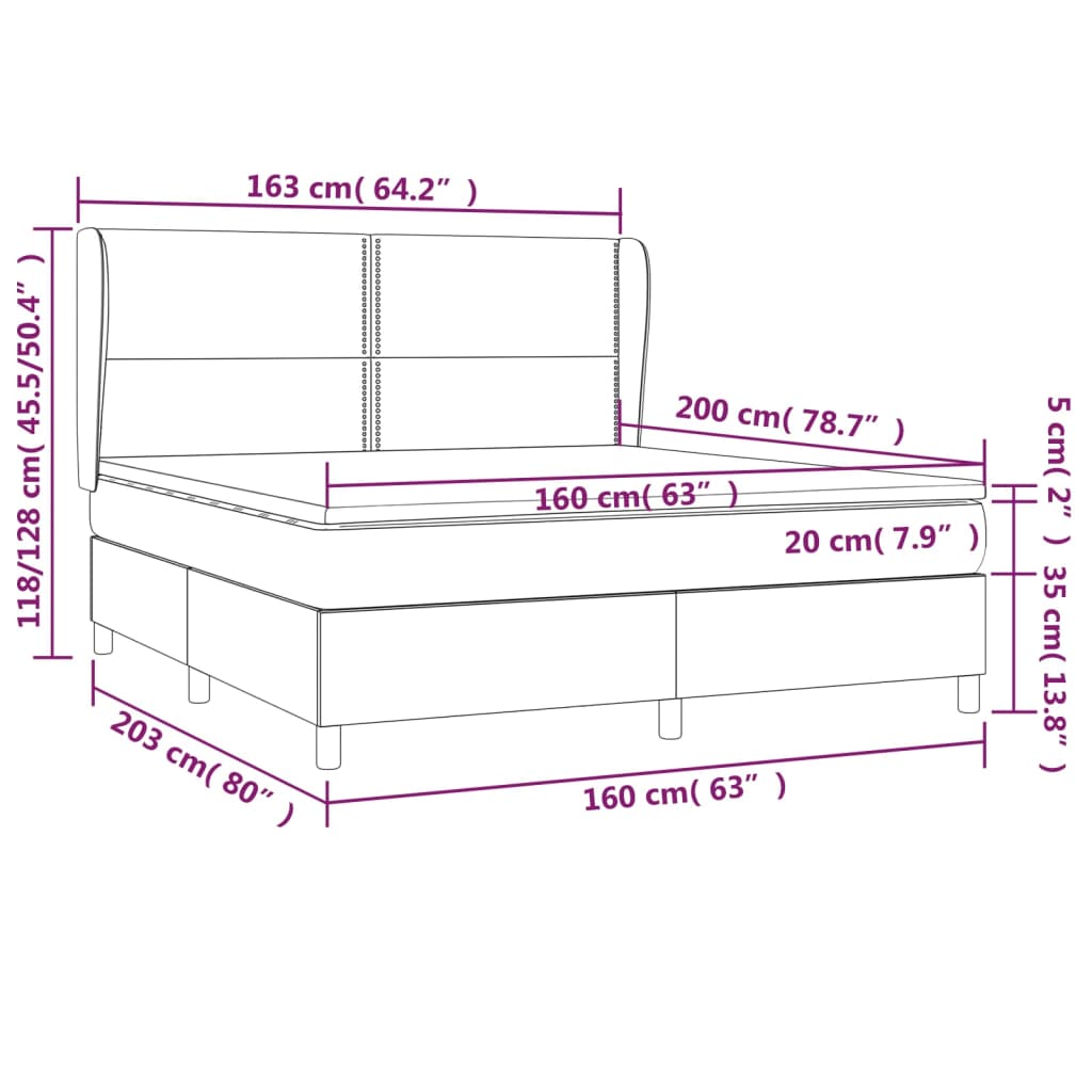 vidaXL Boxspring posteľ s matracom biela 160x200 cm umelá koža