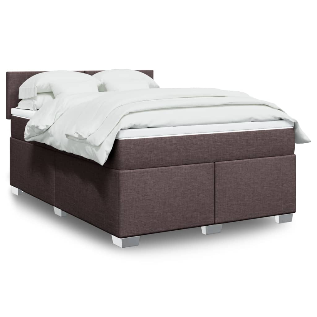 vidaXL Boxspring posteľ s matracom tmavohnedá 140x200 cm látka