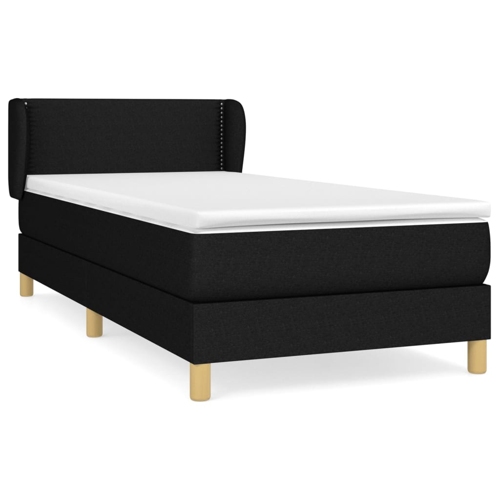 vidaXL Posteľný rám boxspring s matracom čierny 80x200 cm látka