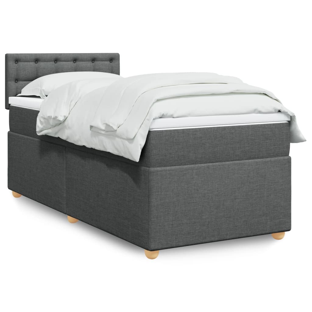 vidaXL Boxspring posteľ s matracom tmavosivá 90x190 cm látka