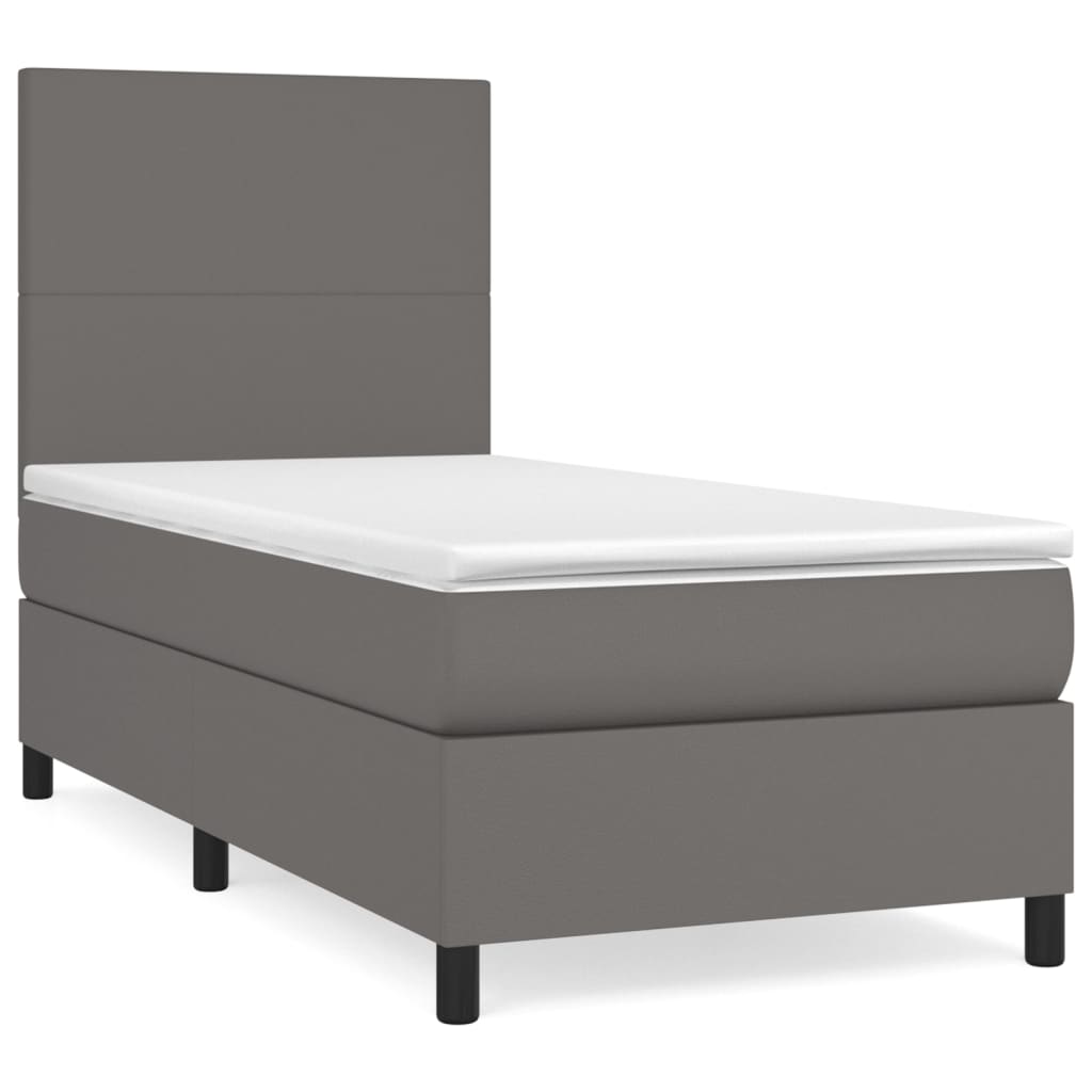 vidaXL Boxspring posteľ s matracom sivá 80x200 cm umelá koža