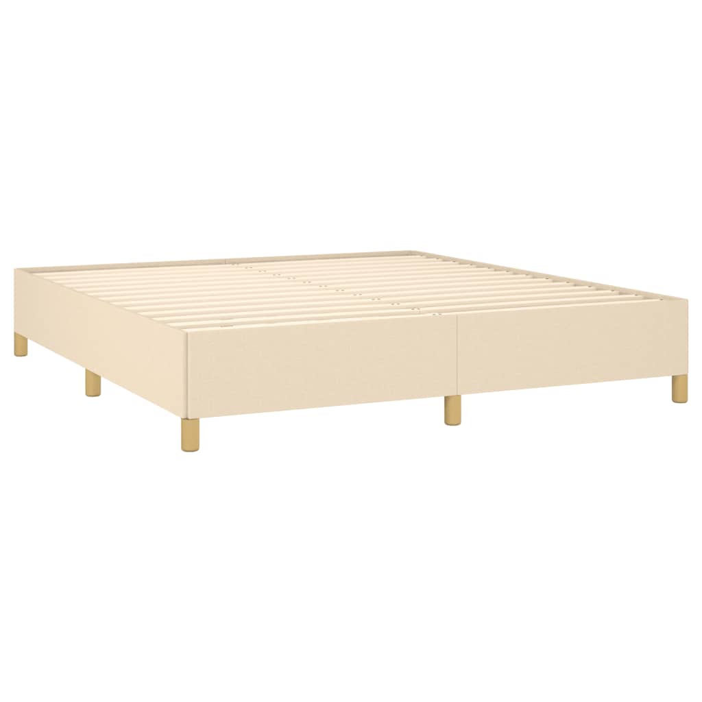 vidaXL Posteľný rám boxspring s matracom krémový 160x200 cm látka