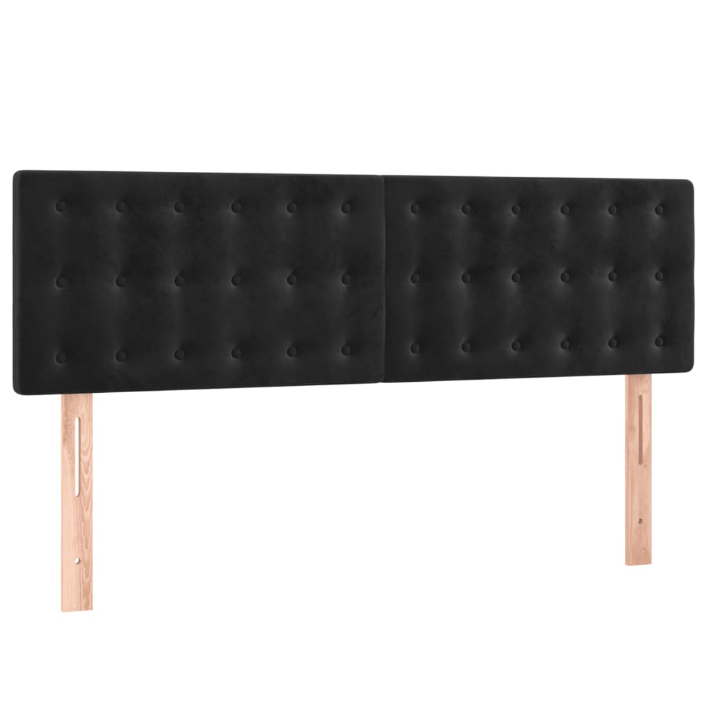 vidaXL Posteľný rám boxspring s matracom čierny 140x190 cm zamat