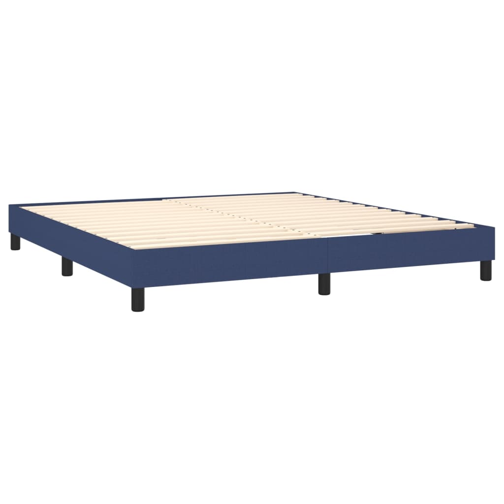 vidaXL Posteľný rám boxspring s matracom modrý 180x200 cm látka