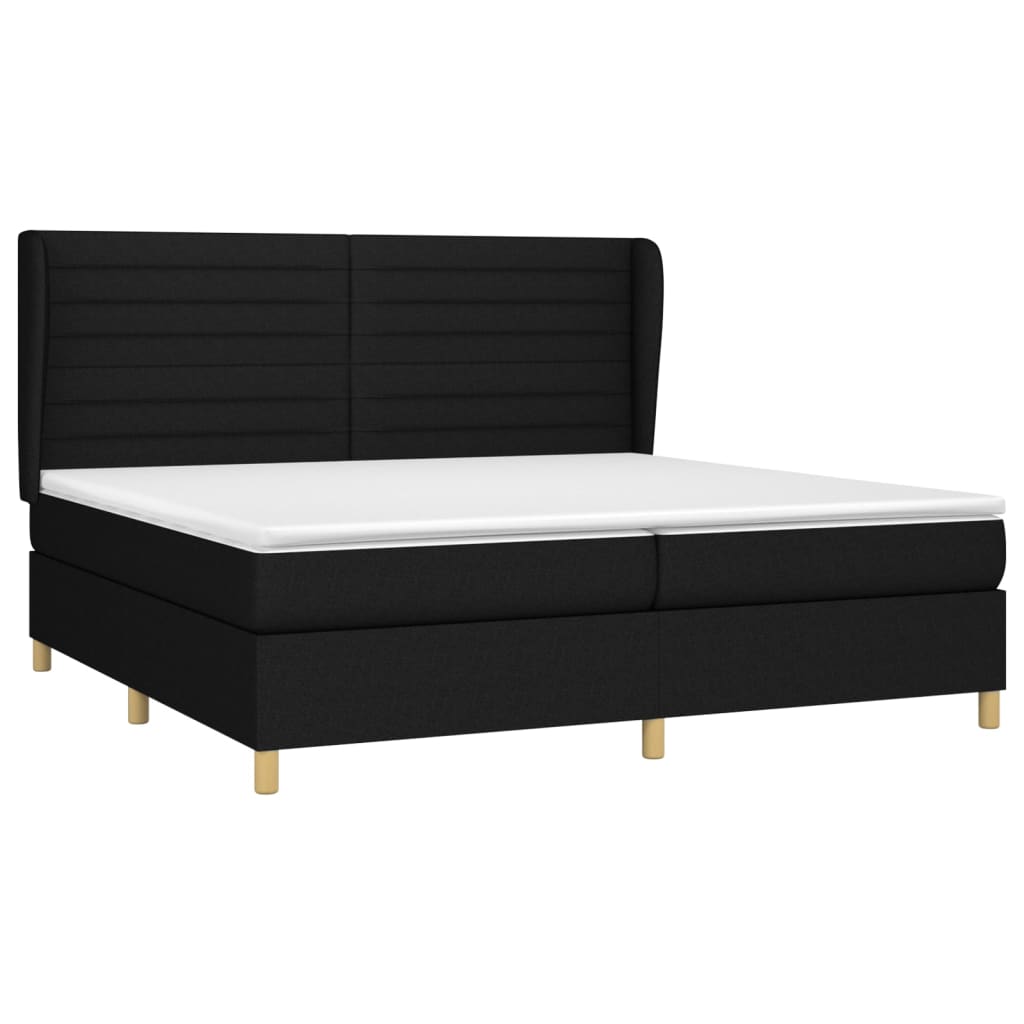 vidaXL Boxspring posteľ s matracom čierna 200x200 cm látka