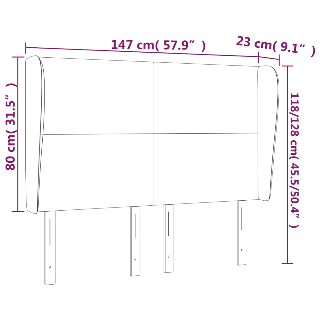 vidaXL Čelo postele so záhybmi bledosivé 147x23x118/128 cm zamat