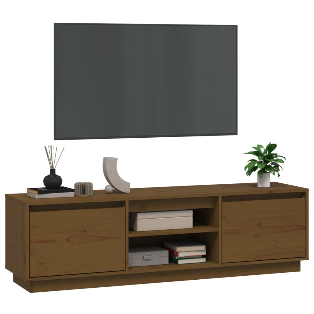 vidaXL TV stolík medovo-hnedý 140x35x40 cm masívna borovica