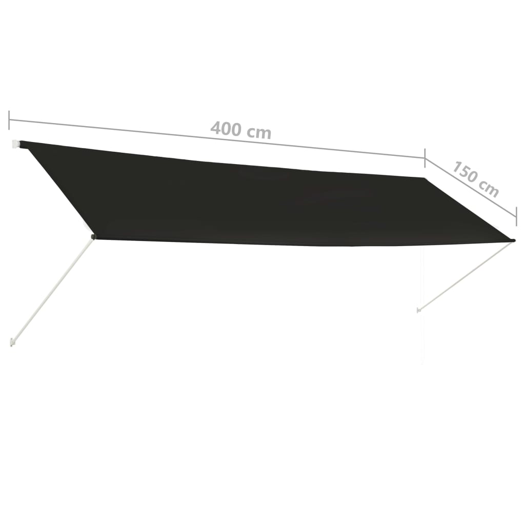 vidaXL Zaťahovacia markíza 400x150 cm antracitová