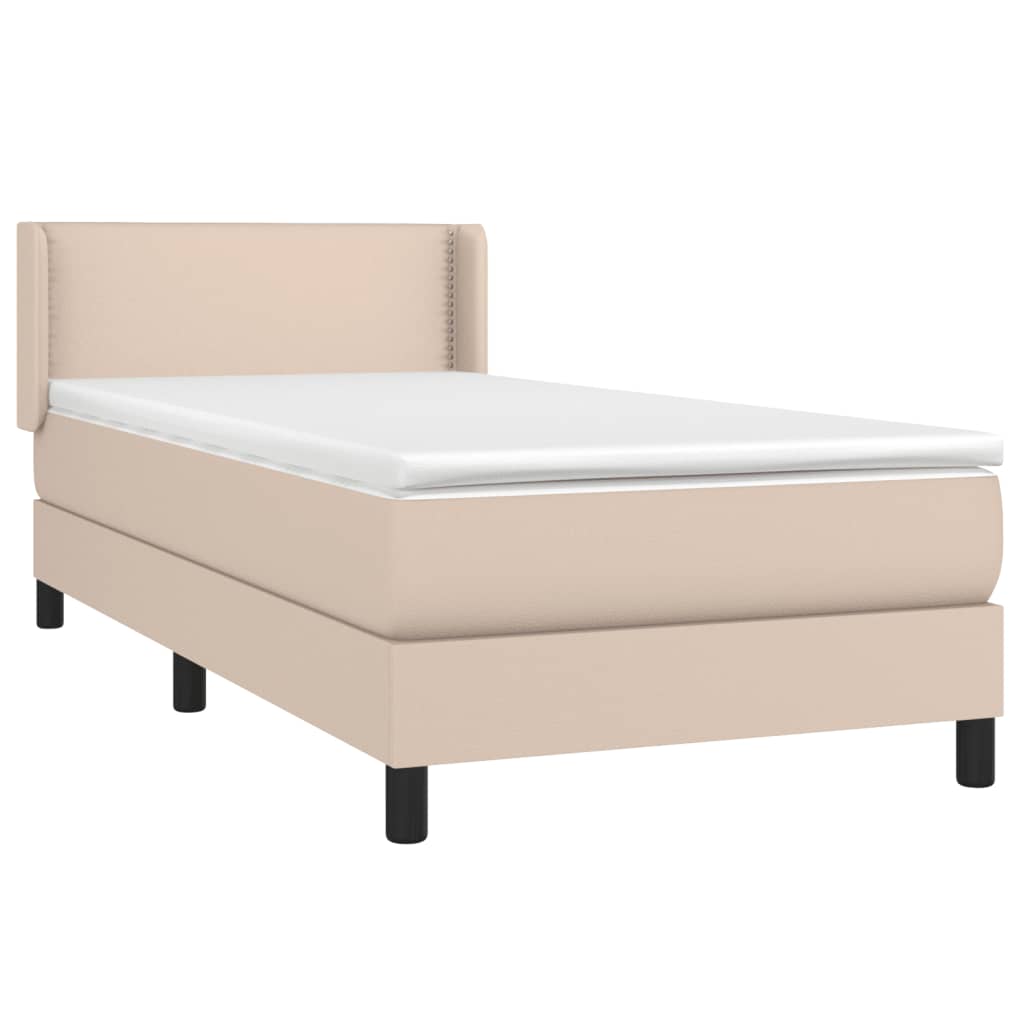 vidaXL Boxspring posteľ s matracom kapučínová 100x200 cm umelá koža