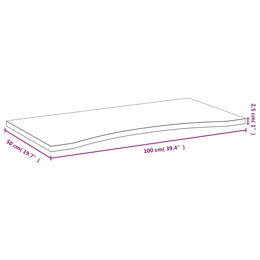 vidaXL Doska stola 100x50x2,5 cm bambus