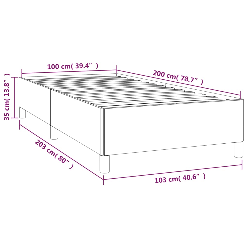 vidaXL Posteľný rám čierny 100x200 cm umelá koža