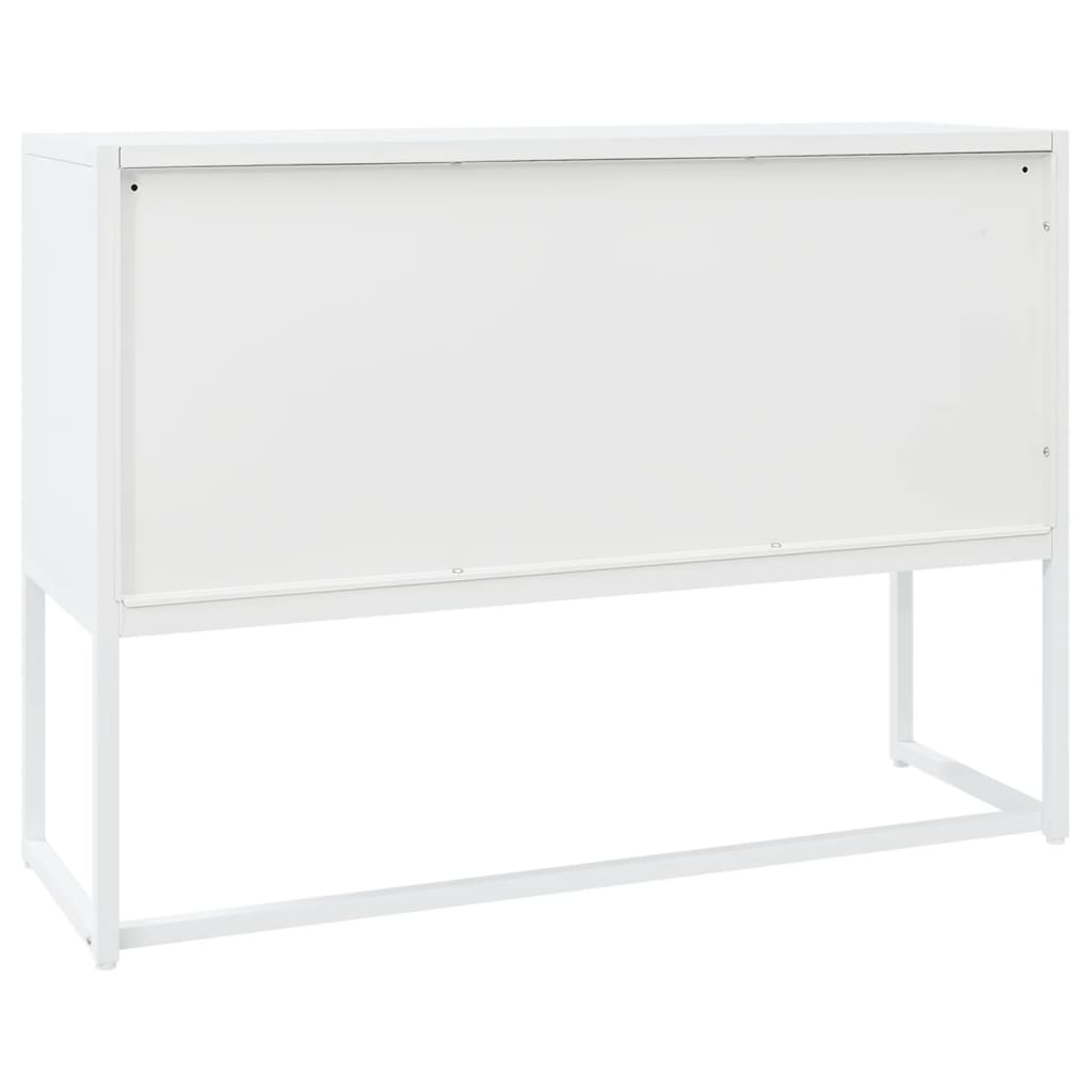 vidaXL Komoda biela 105x35x75 cm oceľ