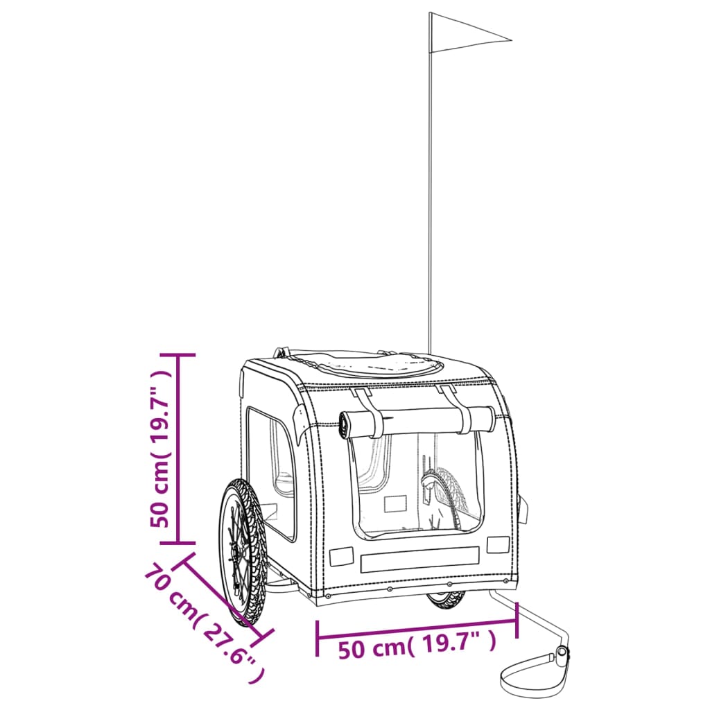vidaXL Cyklovozík pre zvieratá, oranžovo sivý, oxfordská látka, železo