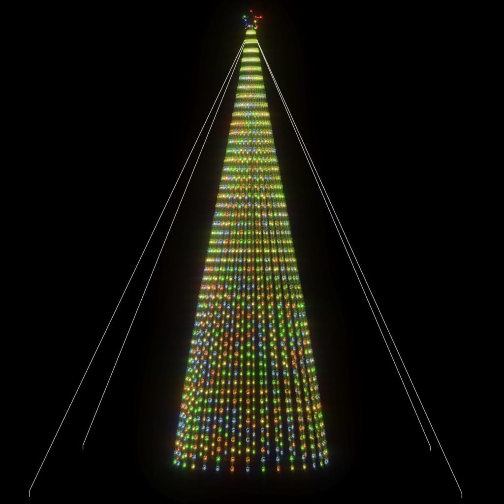 vidaXL Vianočný stromček svetelný kužeľ 1544 LED farebný 500 cm