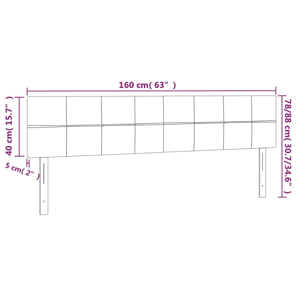 vidaXL Čelá postele 2 ks čierne 80x5x78/88 cm látka