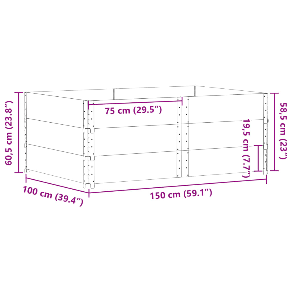 vidaXL Paletové ohrádky 3 ks čierne 100x100 cm borovicový masív