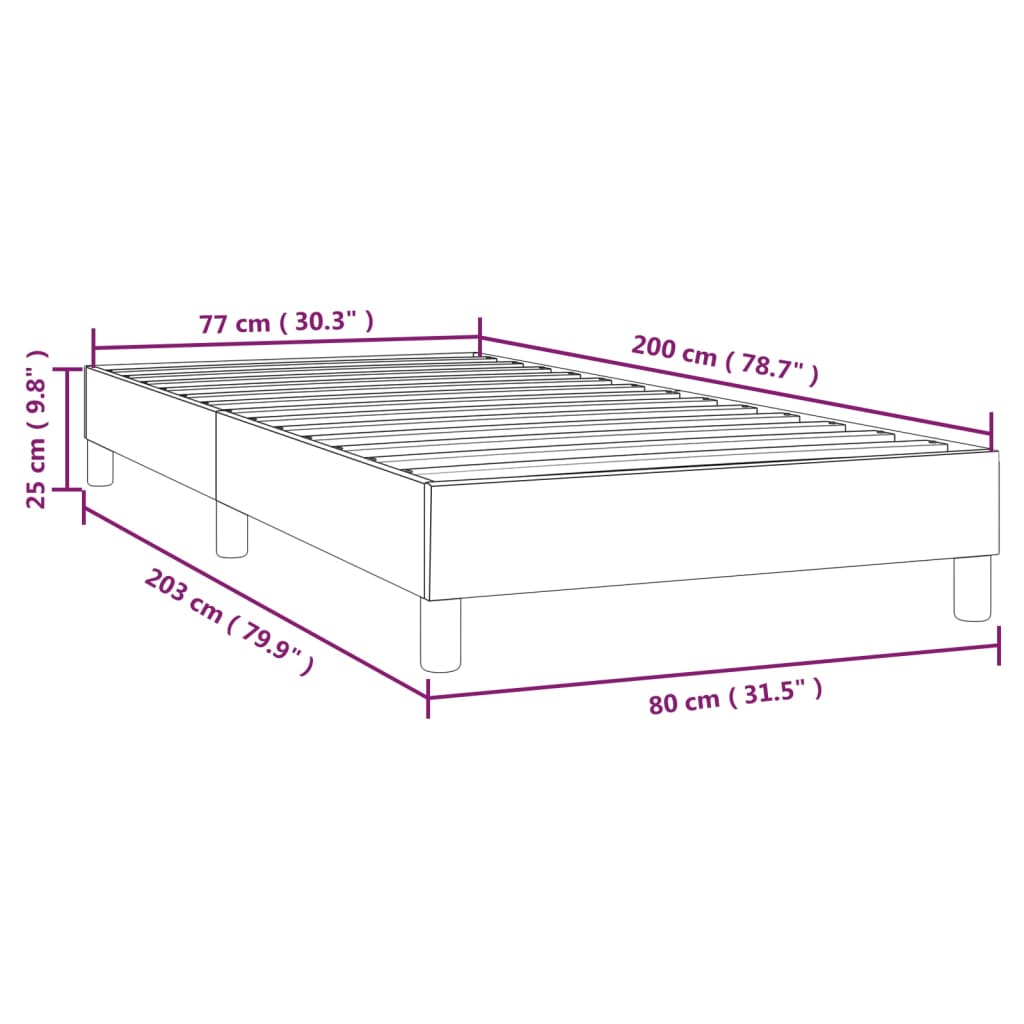 vidaXL Posteľný rám bledosivý 80x200 cm zamat