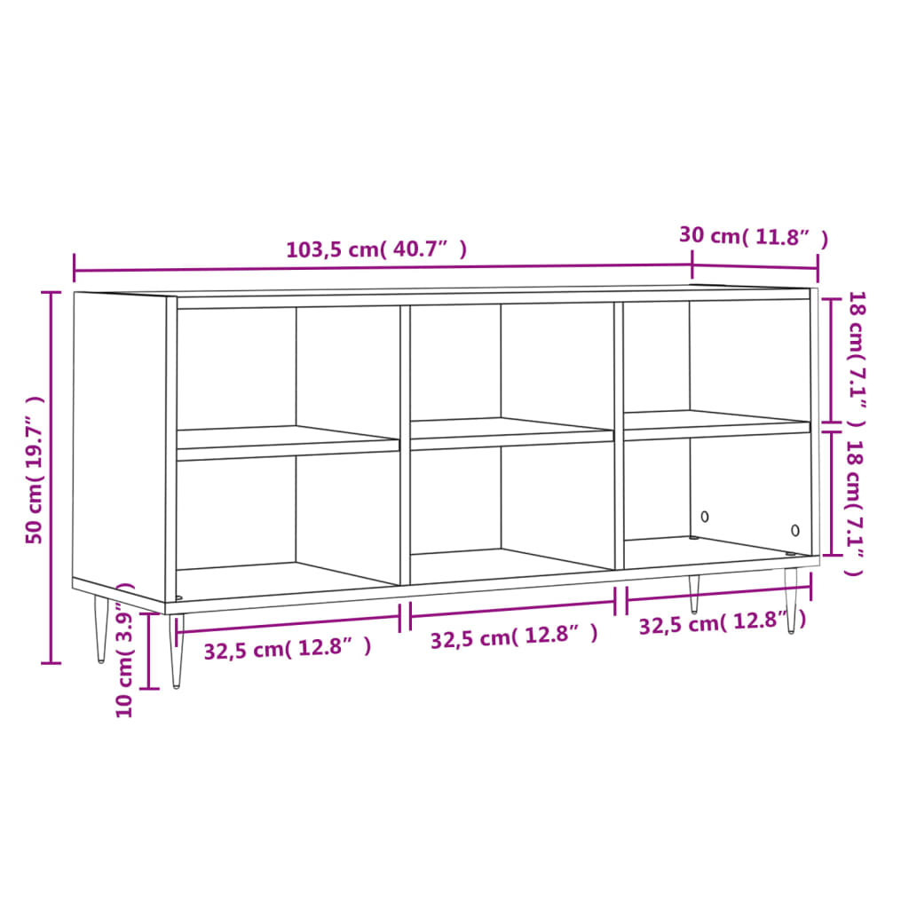 vidaXL TV skrinka čierna 103,5x30x50 cm kompozitné drevo