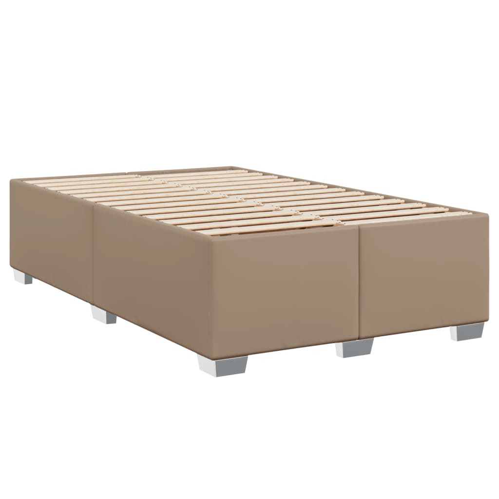 vidaXL Boxspring posteľ s matracom kapučínová 120x200 cm umelá koža