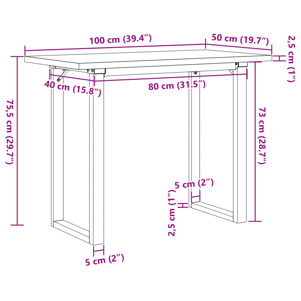 vidaXL Jedálenský stolík v tvare O 100x50x75,5 cm borovica a liatina