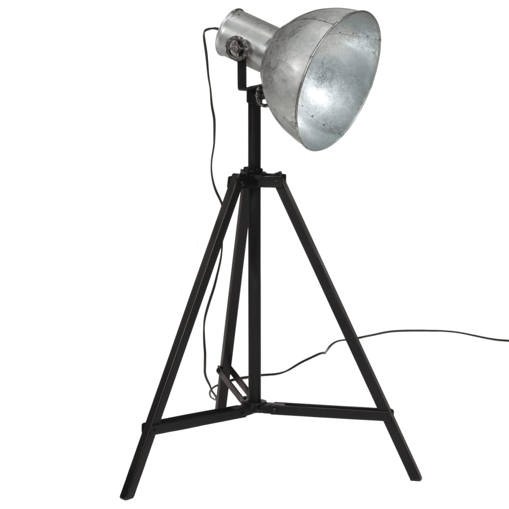 vidaXL Podlahová lampa 25 W starožitná strieborná 61x61x90/150 cm E27