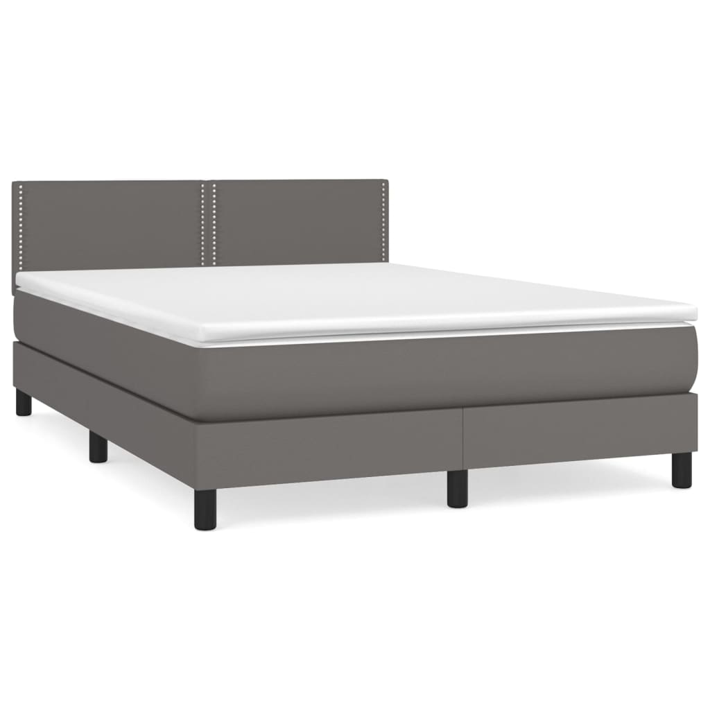 vidaXL Boxspring posteľ s matracom sivá 140x200 cm umelá koža