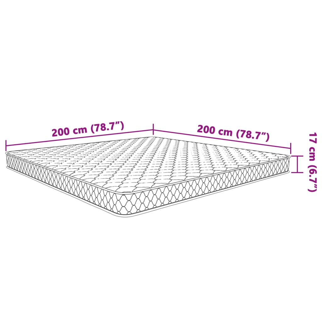 vidaXL Matrac s pamäťovou penou, biely 200x200x17 cm