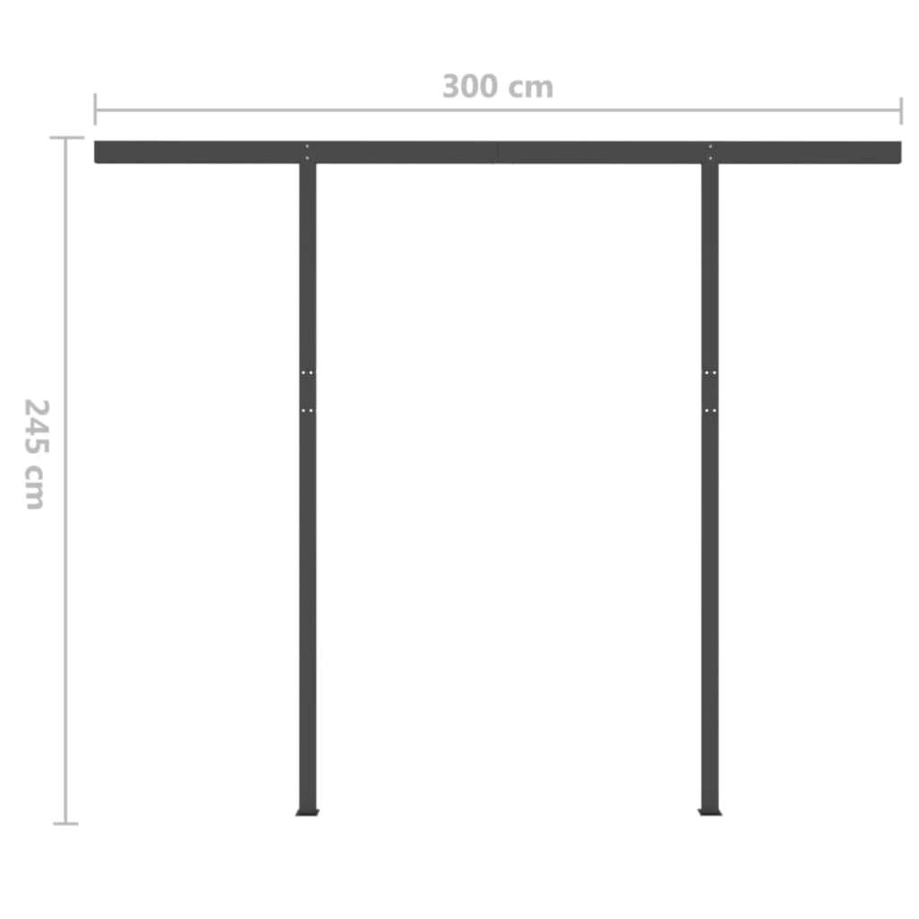 vidaXL Automatická markíza,LED a senzor vetra 3,5x2,5m, oranžová/hnedá