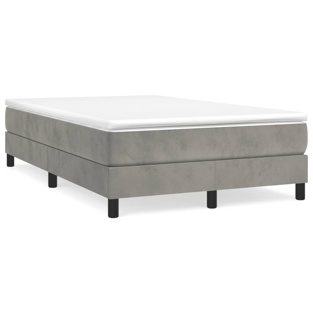 vidaXL Boxspring posteľ s matracom bledosivá 120x190 cm zamat