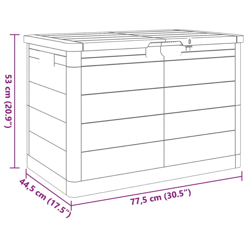 vidaXL Vonkajší box na vankúše sivý 77,5x44,5x53 cm polypropylén