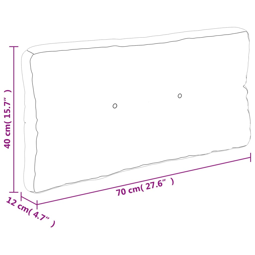 vidaXL Podložka na paletový nábytok bleodmodrá 70x40x12cm látka