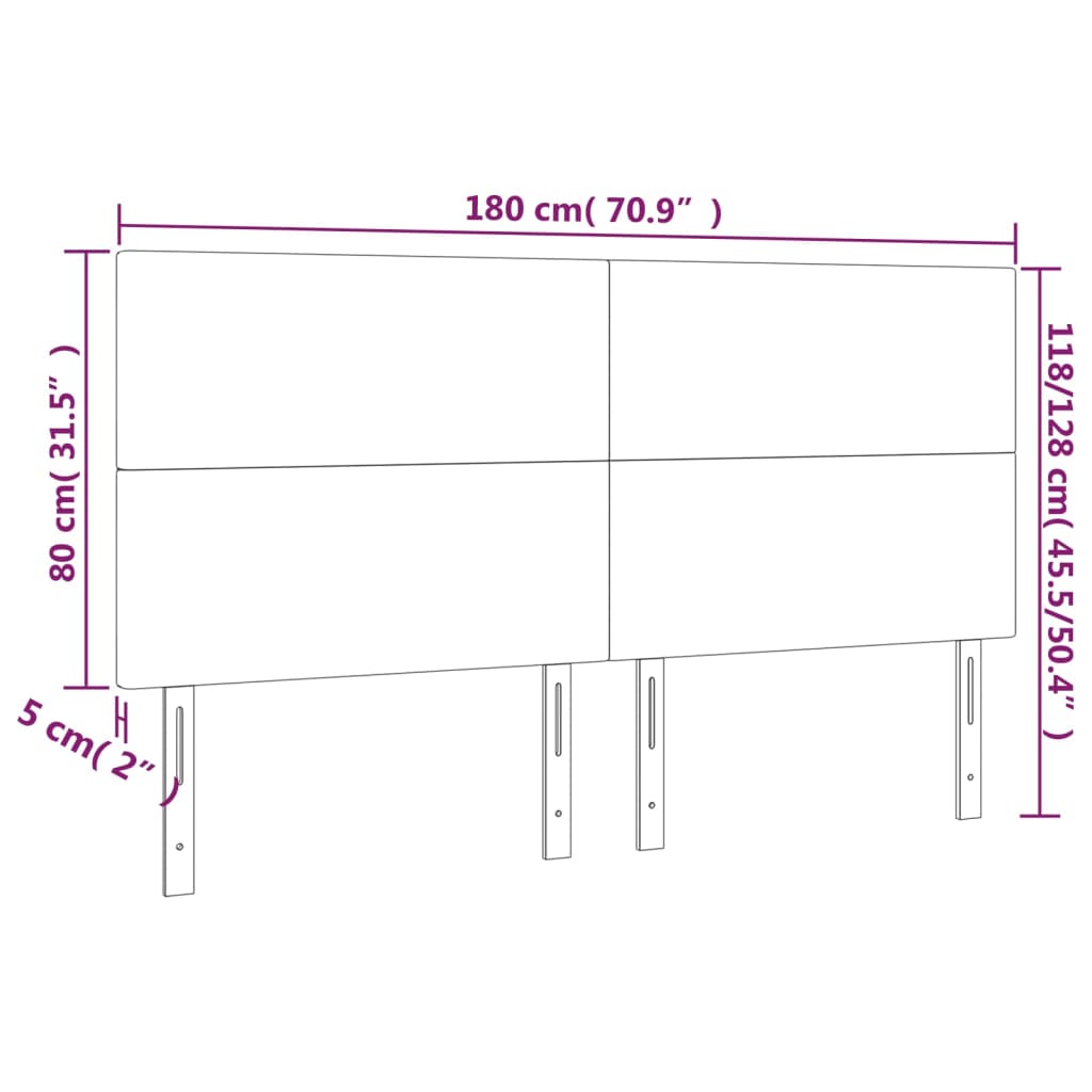 vidaXL Čelo postele s LED čierne 180x5x118/128 cm umelá koža