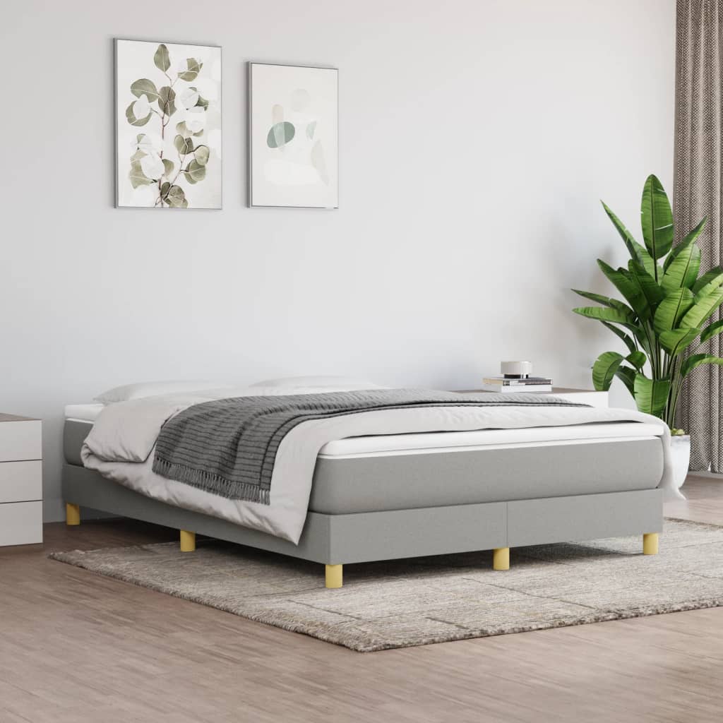 vidaXL Boxspring posteľ s matracom bledosivý 140x190 cm látka